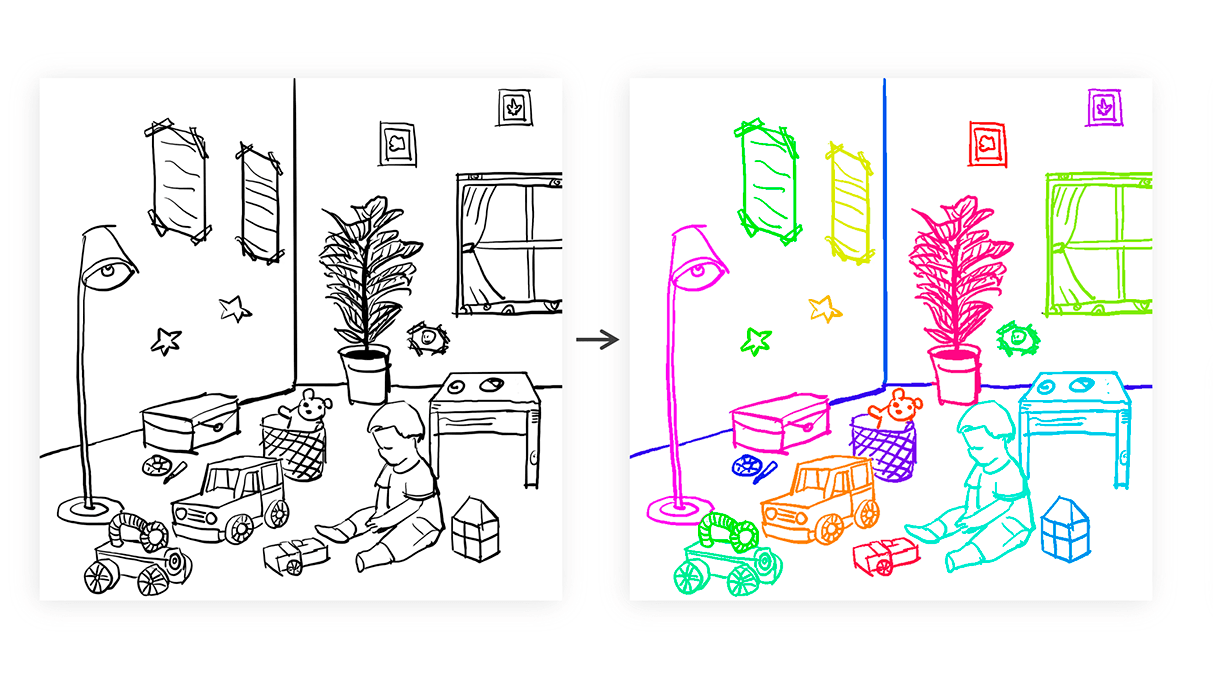 Instance Segmentation of Scene Sketches Using Natural Image Priors